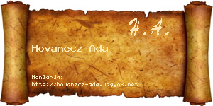 Hovanecz Ada névjegykártya
